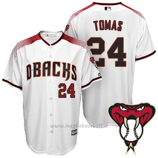 Maglia Baseball Uomo Arizona Diamondbacks 24 Yasmany Tomas 1ªBiancoe